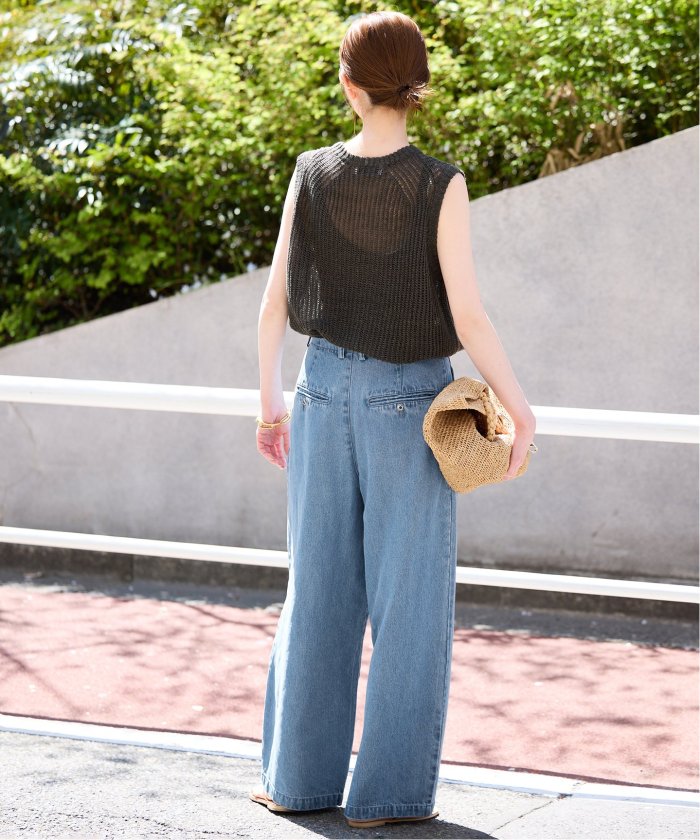 【新品未使用】SLOBE IENA LEDENIM TUCK TROUSER38 WEB限定/追加4予約》LEDENIM TUCK TROUSER(508188953