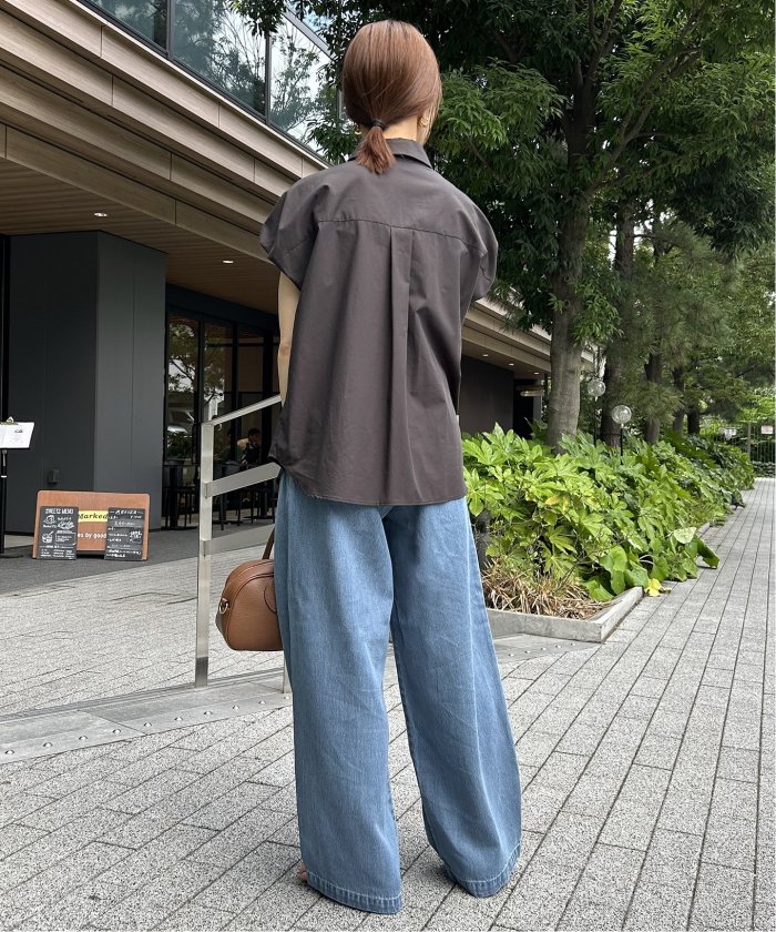 パンツ SLOBE IENA LEDENIM TUCK TROUSER 34 WEB限定/追加4》LEDENIM TUCK TROUSER（デニムパンツ・ジーンズ