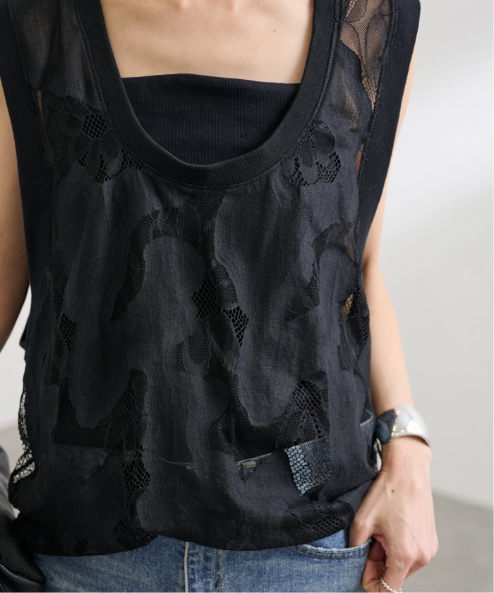 framework ESTHE OVERSIZED SHEER LACE ベスト FRAMeWORK - FRAMeWORK ESTHE OVERSIZED SHEER LACEベストの通販