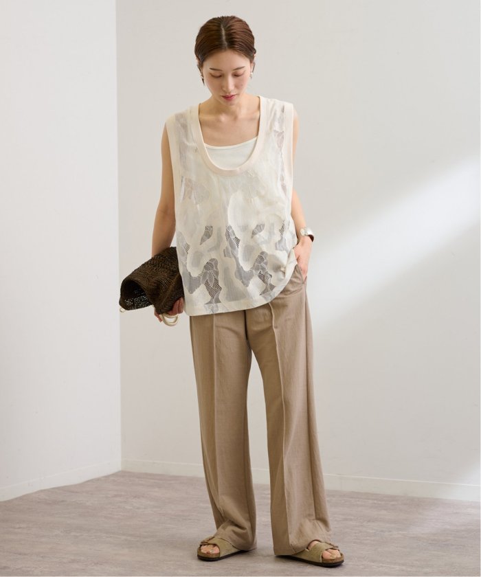 framework ESTHE OVERSIZED SHEER LACE ベスト FRAMeWORK - FRAMeWORK ESTHE OVERSIZED SHEER LACEベストの通販