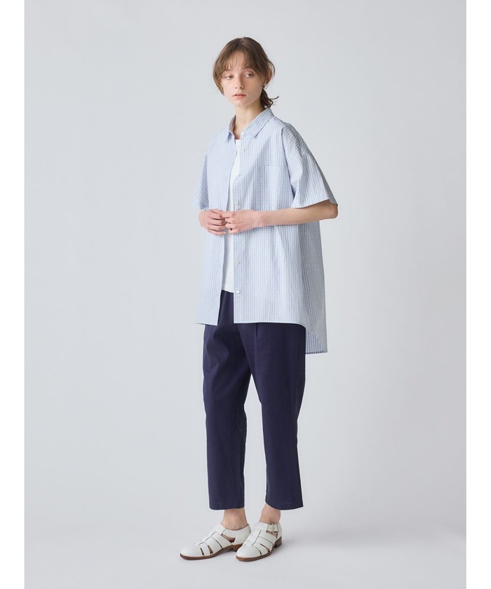 MidiUmi / ミディウミ MidiUmi  ロングシャツ セール】MidiUmi ハーフスリーブ柄ワイドロングシャツ(508189704