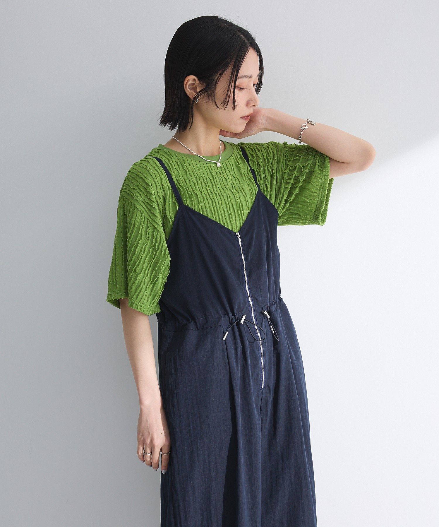 オリーブグリーン ノースリーブ サロペット Steven Alan＞ノースリーブ サロペット