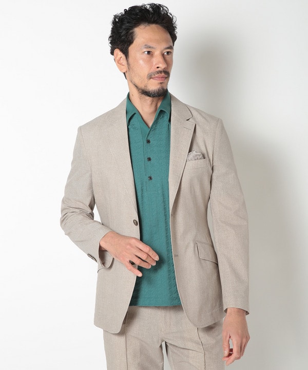 口コミ・レビューで人気商品を探そう ACTIVE TAILOR】COOL DOTSメランジプリントテーラードジャケット ジャケット・アウター