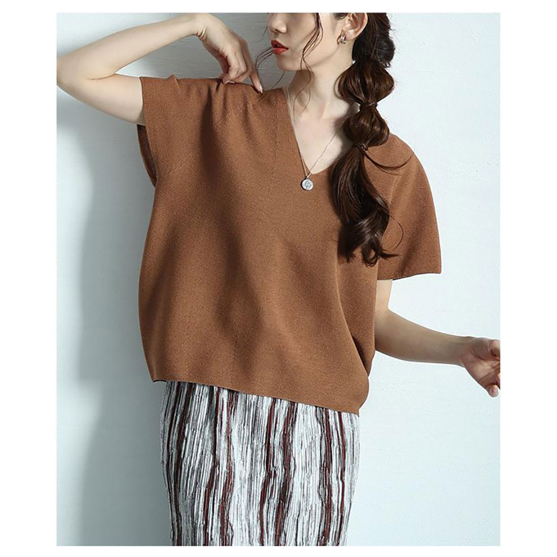 【新品】EN'DAY サマーニットトップス サワアラモード Sawa a la mode コクーンシルエットサマーニット