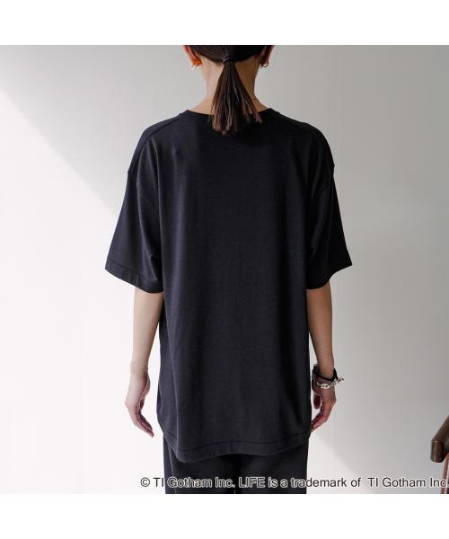 GOODROCKSPEED グッドロックスピード 半袖Tシャツ 25LIF005W レディース カットソー フォトプリント コットン クルーネック グラフィック ブラック GOODROCKSPEED グッドロックスピード 半袖Tシャツ 25LIF005W