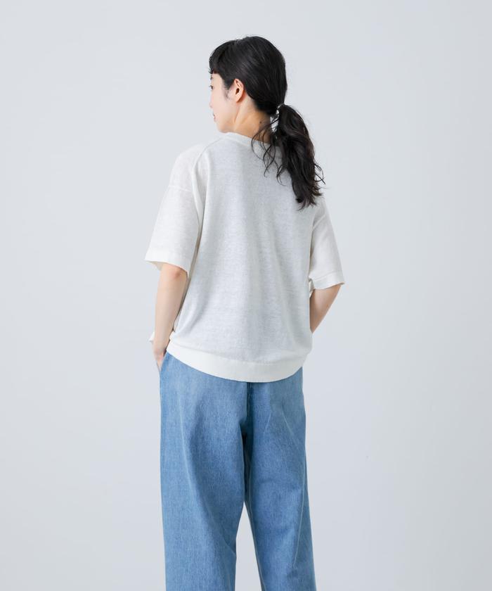 リネン半袖クルーネックニット(508198533) | かぐれ(KAGURE) - d