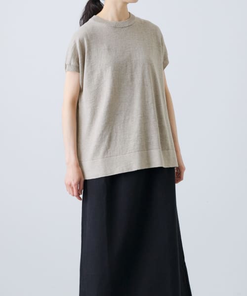 かぐれ　リネンフレンチスリーブニット かぐれ｜リネンフレンチスリーブニット | Rakuten Fashion(楽天
