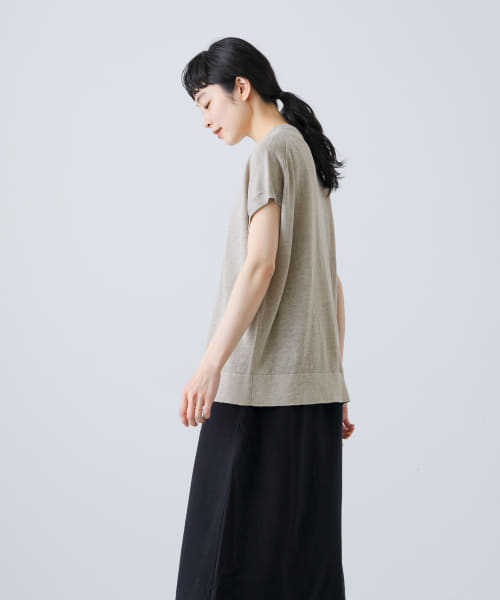 新品タグ付き　かぐれ　リネンフレンチスリーブニット　NATURAL リネンフレンチスリーブニット(508198534) | かぐれ(KAGURE) - d