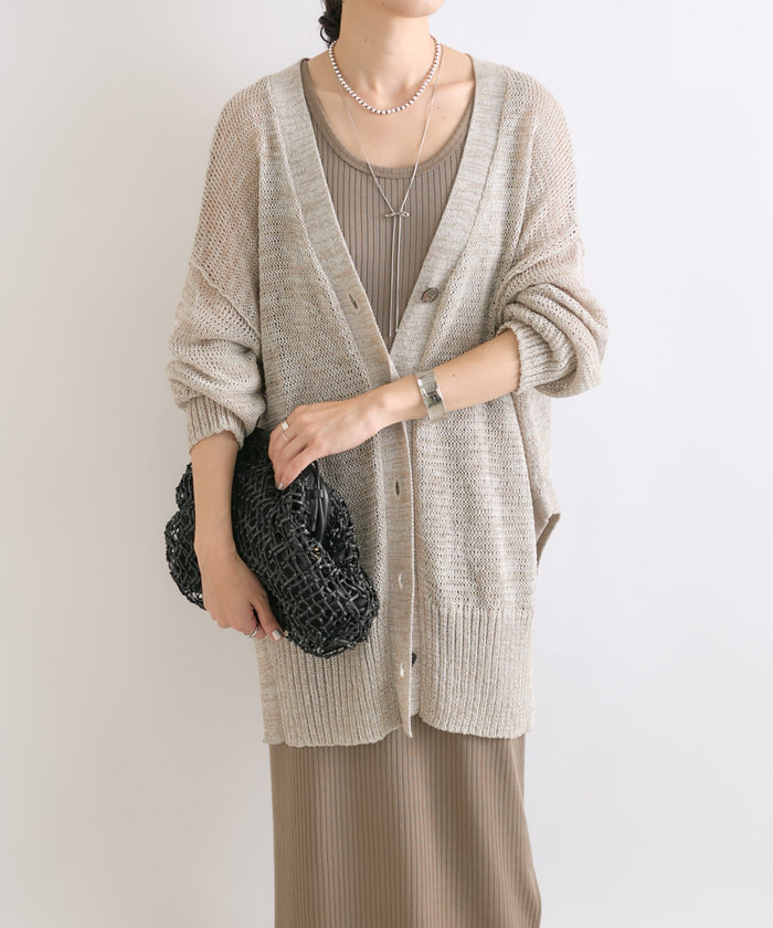 RIVE DROITE サイドスリット2WAYカーデ　チャコールグレー セール 60%OFF】【RIVE DROITE】サイドスリット2WAYカーデ