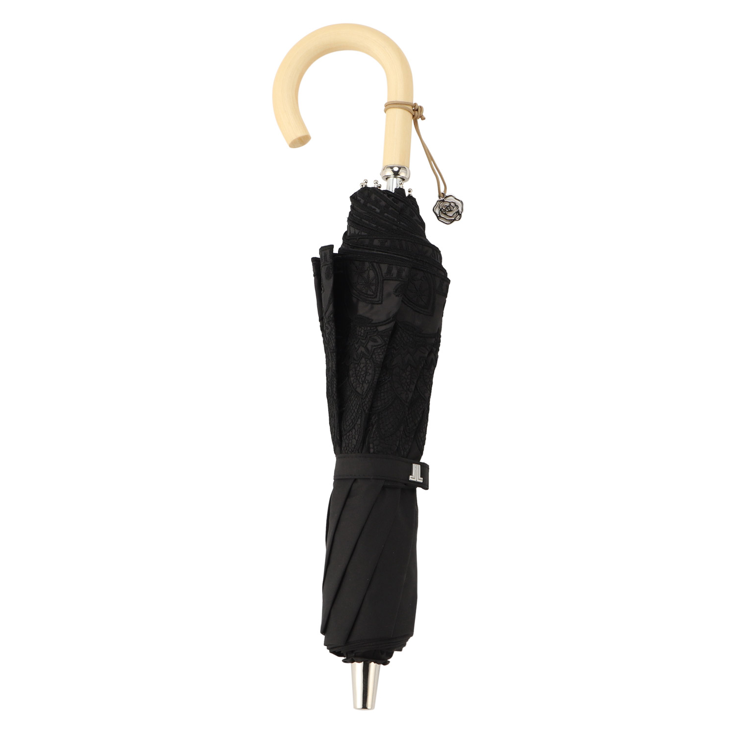 新品★ランバンコレクション★レース晴雨兼用2段折りたたみ日傘★ブラック黒 セール 20%OFF】LANVIN COLLECTION（ランバンコレクション）晴雨