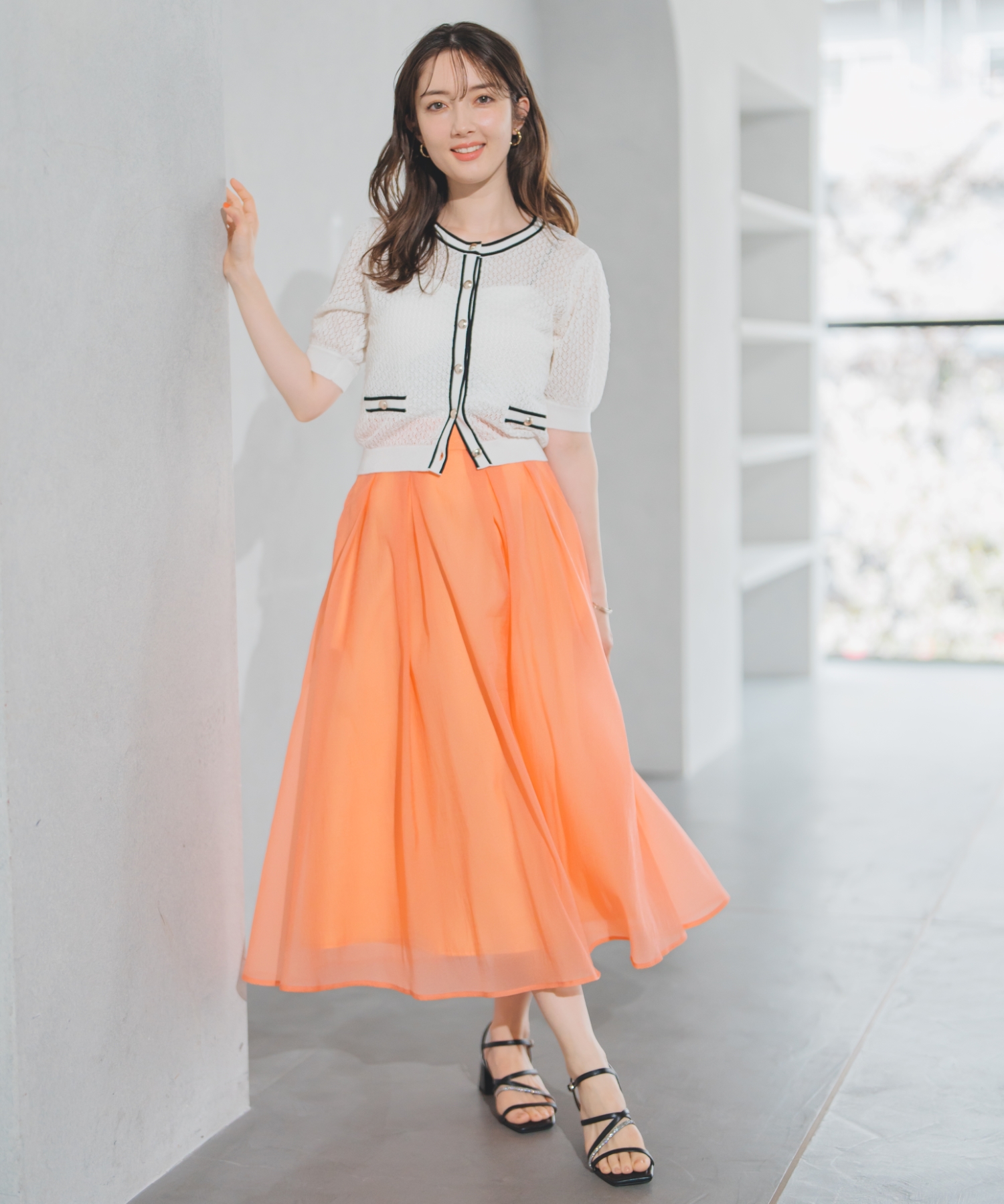 ✨極美品✨マークアンド プリーツスカート オレンジ レディース38 Mサイズ セール】【美人百花8月号掲載】ミッシュマッシュ MISCH MASCH