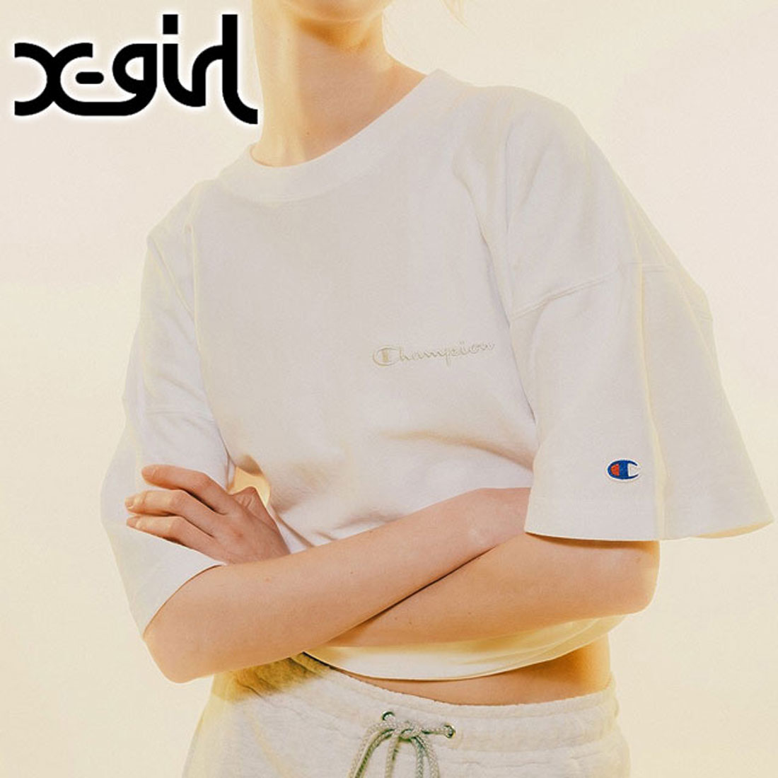 エックスガール X－girl x Champion REVERSE WEAVE R FACE S/S