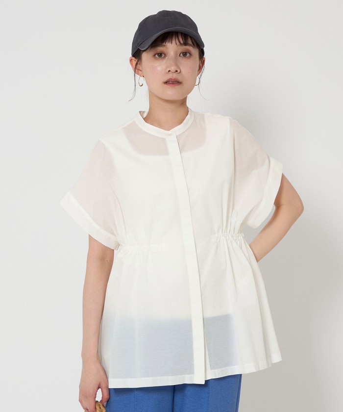 今期　ウエストギャザーハオリシャツ　グリーンレーベル ウエストギャザー ハオリ シャツ｜グリーンレーベル