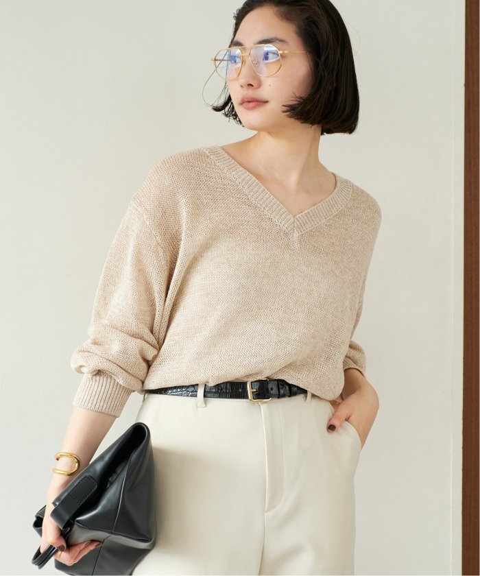 LINEN MIX Vネック ニット(508205435) | プラージュ(Plage) - d