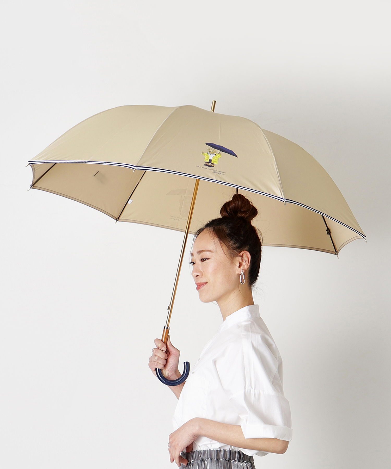 ラルフローレン　長雨傘アイボリー色 雨傘】ポロ ラルフ ローレン (POLO RALPH LAUREN) ビニール傘