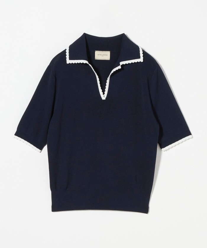 united arrows スカラップ セーラーカラー ショートスリーブニット UNITED ARROWS｜スカラップ セーラーカラー ショートスリーブ