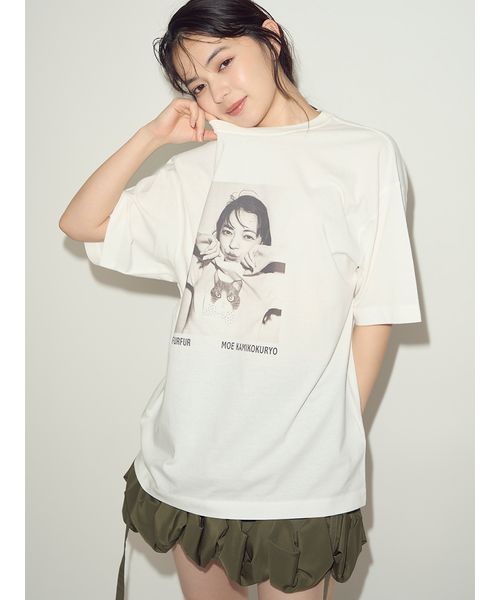 上國料萌衣コラボ】モノクロポートレートメモリアルTシャツ
