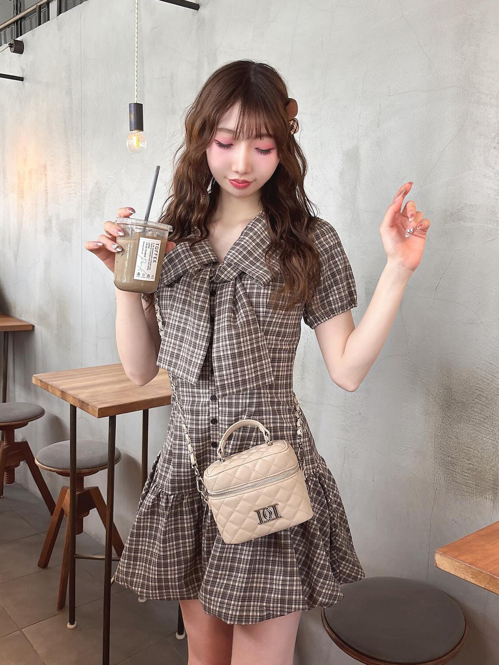 ダーリッチ darich ビッグリボンバルーンチェックミニワンピース チェックホルターリボンベアミニワンピース – Darich (ダーリッチ)