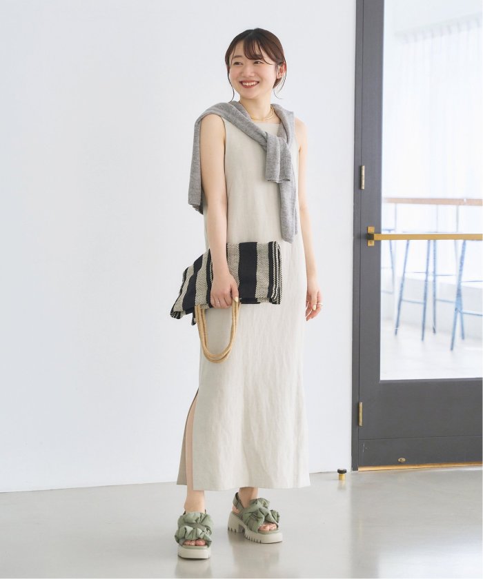 KARIN TAKUBO×LE TALONフリルクロススリングバックサンダル