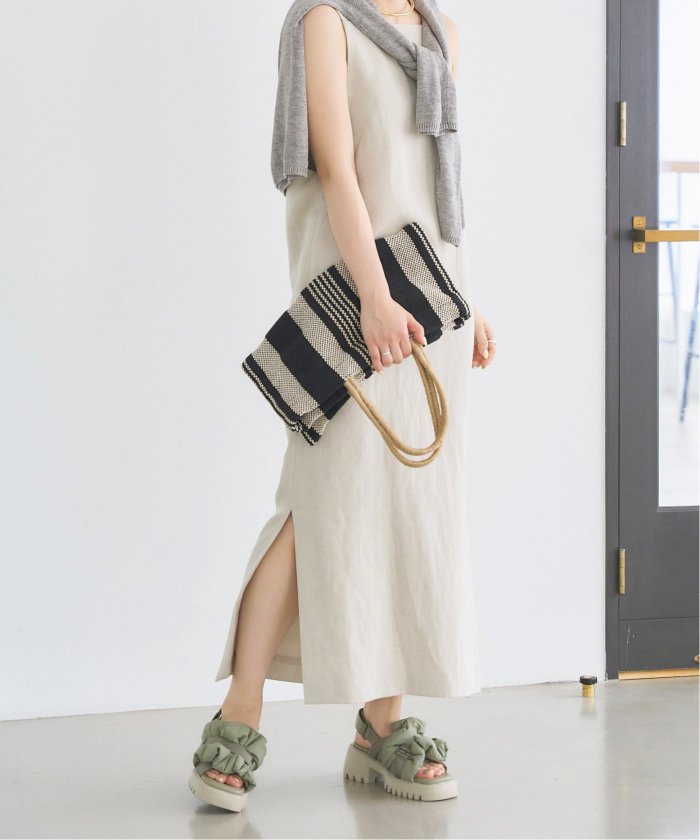 KARIN TAKUBO×LE TALONフリルクロススリングバックサンダル