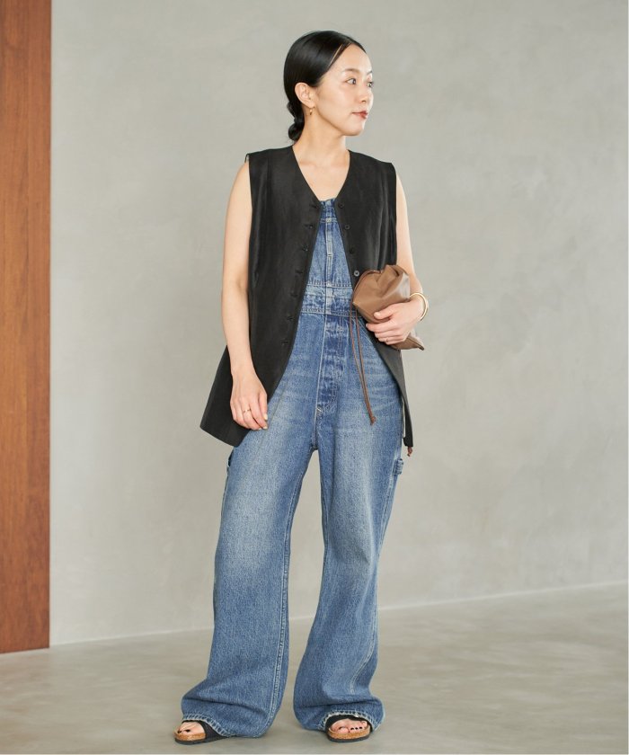 【美品】プラージュ Linen smooth ジレ リネン100 ノースリーブ 人気ブランドバ40代 美品】プラージュ Linen ノースリーブ
