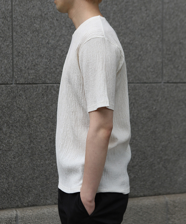 リネンブレンド楊柳リブネックTシャツ セール 30%OFF】リネンブレンド楊柳リブネックTシャツ(508207757