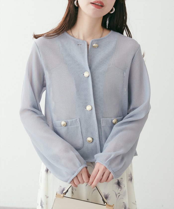 natural couture ラッセルノーカラー羽織ジャケット パルクロ限定】ラッセルノーカラー羽織ジャケット | natural