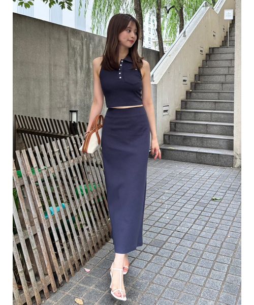 【新品未使用】SNIDEL ポロカットセット　トップス&スカート スナイデル SNIDEL 【WEB限定カラーあり】ポロカットセット