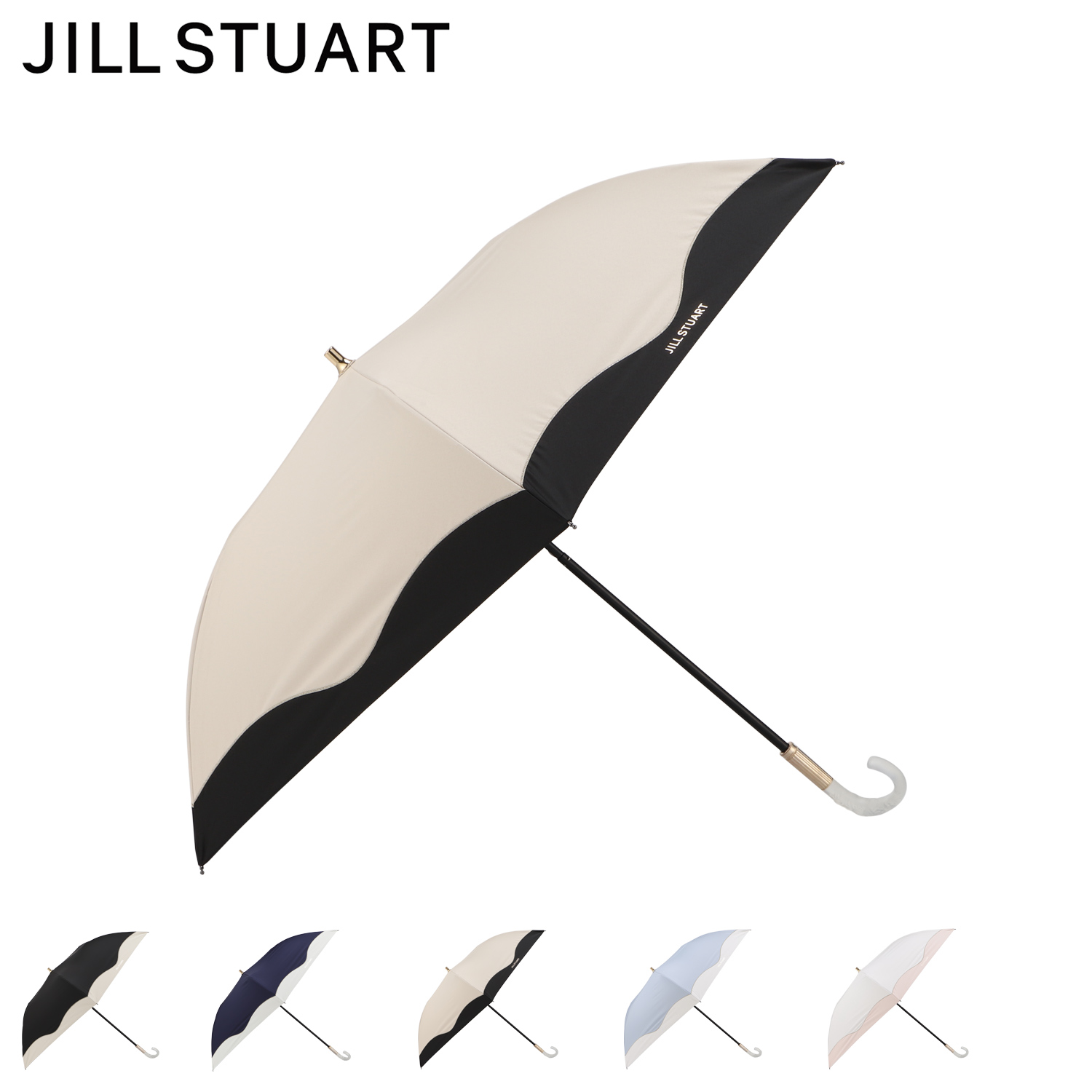 JILL STUART（ジル スチュアート）】 バイカラー柄 晴雨兼用傘