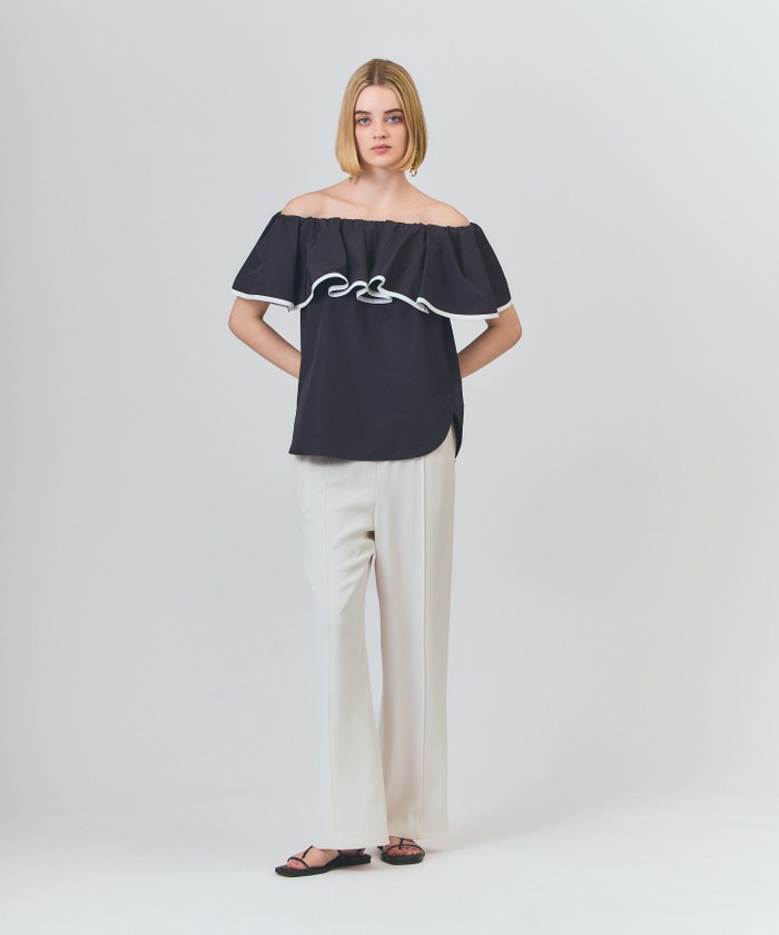 【グレースコンチネンタル】ラッフルトリミングブラウス セール 30%OFF】ラッフルトリミングブラウス(508214788