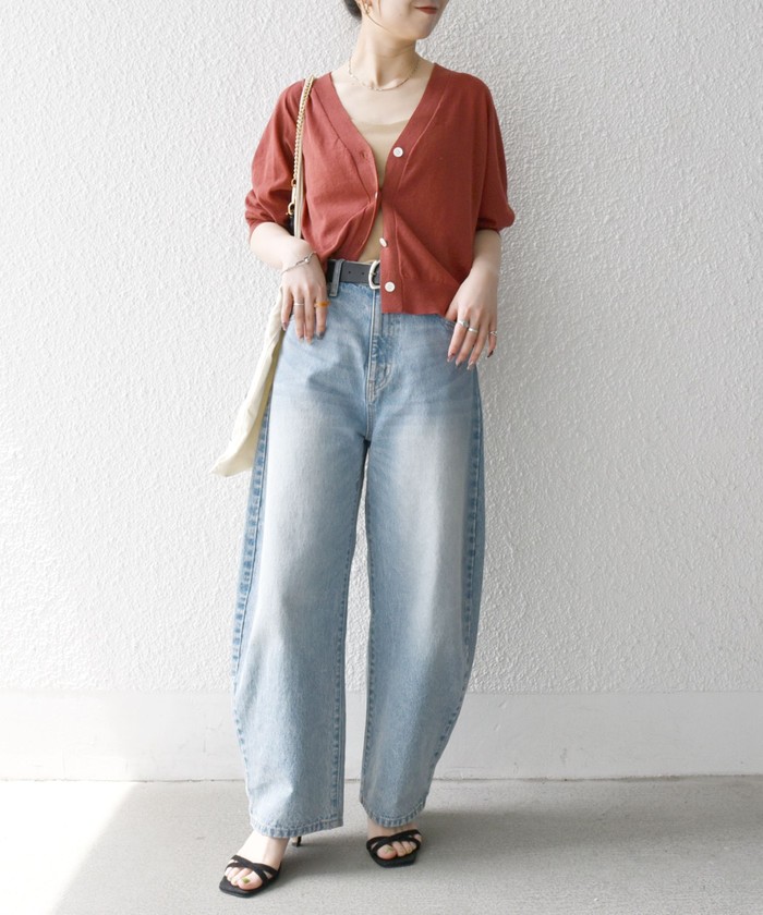 SHIPS for women / シップスウィメン SHIPS any:〈手洗い可能〉リネン ミックス Vネック ショート シアー カーディガン SHIPS any:〈手洗い可能〉リネン ミックス Vネック ショート