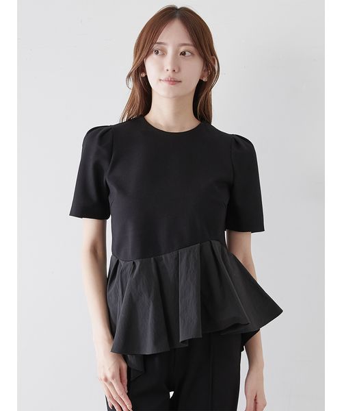 【美品】SNIDEL ペプラムカットソー スナイデル SNIDEL ペプラムカットソー （BLK） - ファッション