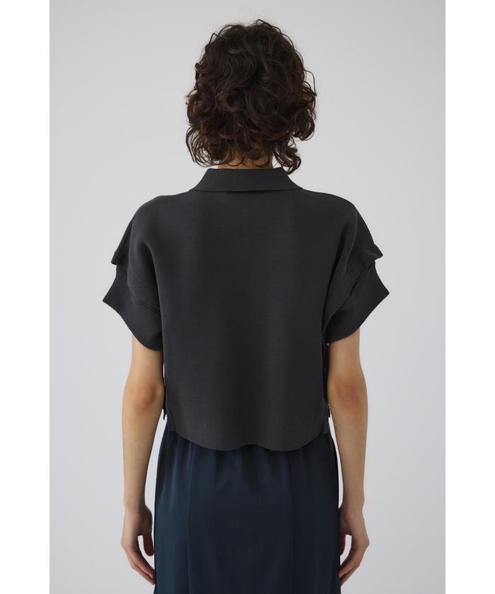rimark style polo knit グレー リムアーク RIM.ARK Stylish polo knit （GRY） - ファッション