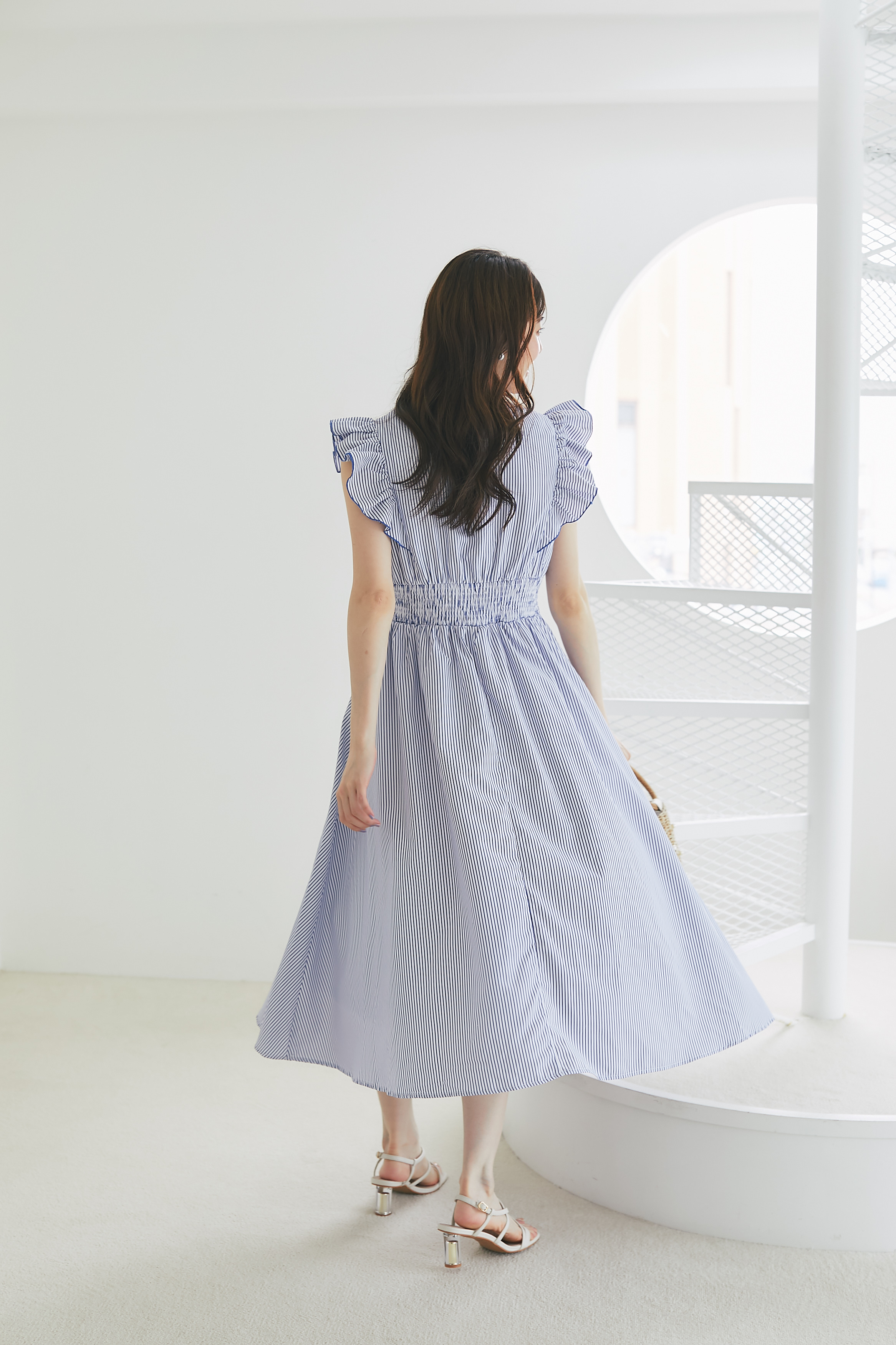 トッコクローゼット tocco closet フリルボウタイストライプ