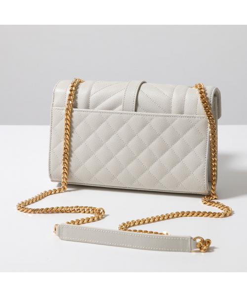 SAINT LAURENT バッグ ENVELOPE SMALL 600195 BOW91 ENVELOPE SMALL IN QUILTED GRAIN DE POUDRE EMBOSSED LEATHER