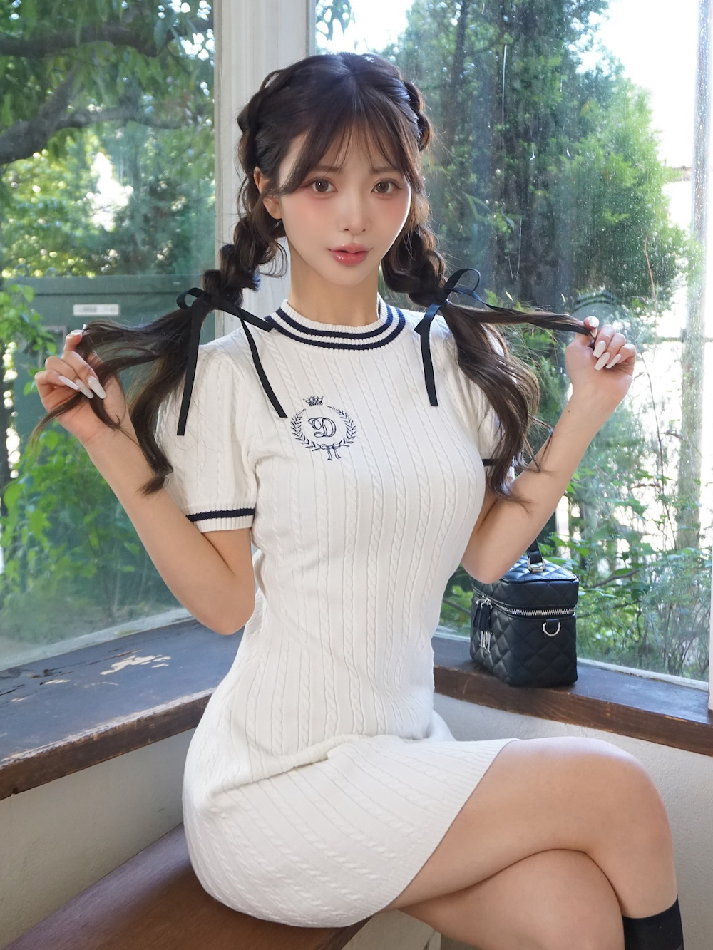 ダーリッチ Darich エンブレムケーブルニットミニワンピース