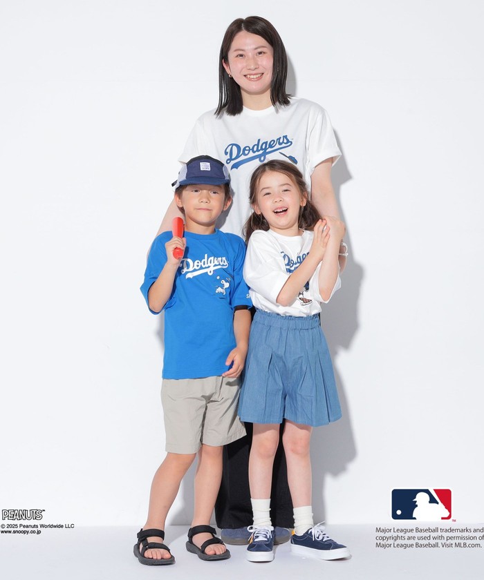 SHIPS KIDS:100～125cm / PEANUTS×MLB プリント Tシャツ