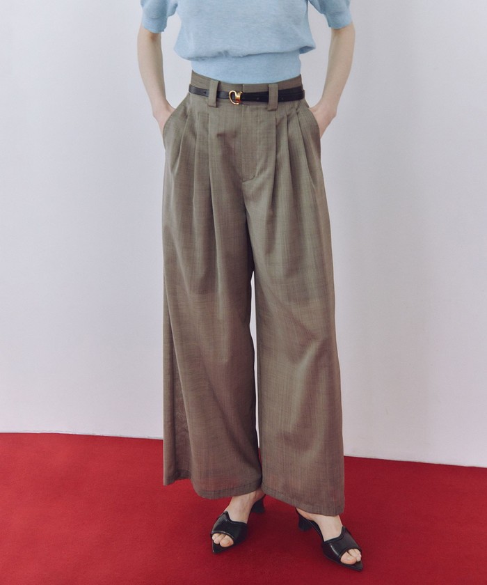 ADAM ET ROPE' 完売 【接触冷感】タックパンツ 接触冷感】タックパンツ(508164984) | アダム エ ロペ(ADAM ET
