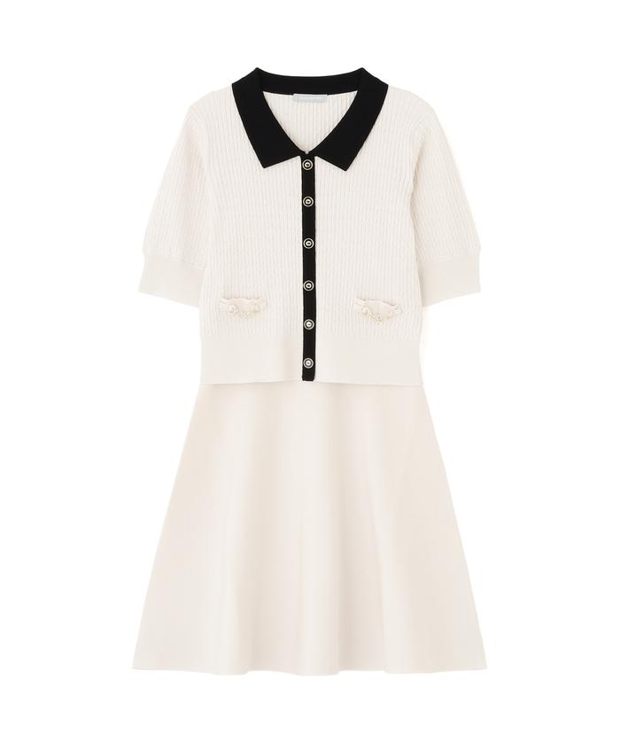 JILL STUART シルク100%セットアップ ビット付きニットセットアップ(508235616) | ジル バイ ジル