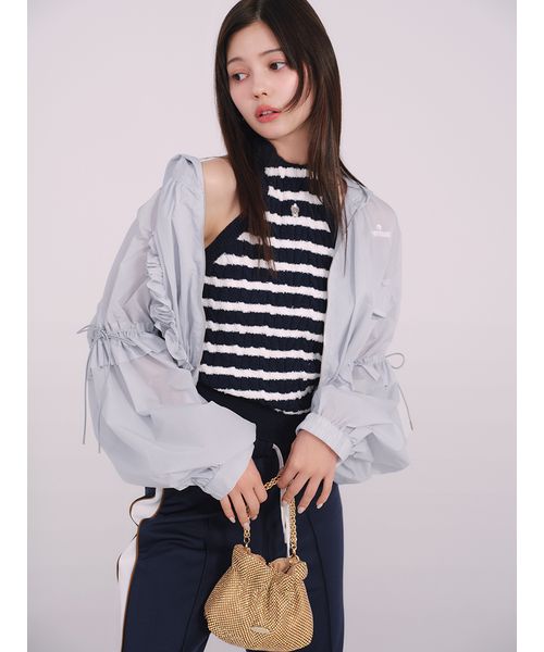LILY BROWN×MARY QUANTUVカットフリルシアーブルゾン接触冷感 LILY BROWN×MARY QUANT】UVカットフリルシアーブルゾン/接触冷感