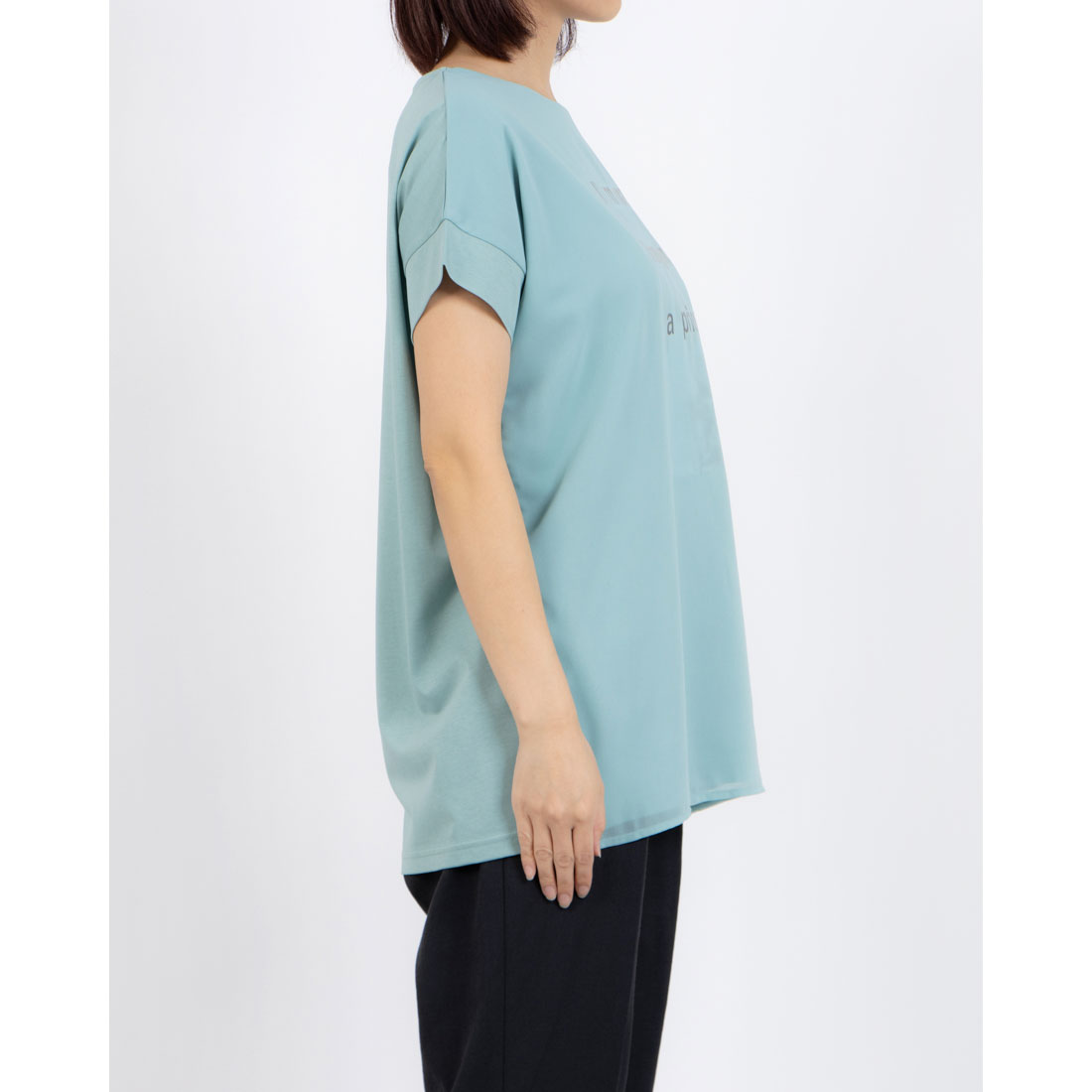 tシャツ BRODIAEA オーガンジー重ねプリント半袖カットソー レディース セール】ブローディア BRODIAEA オーガンジー重ねプリント半袖