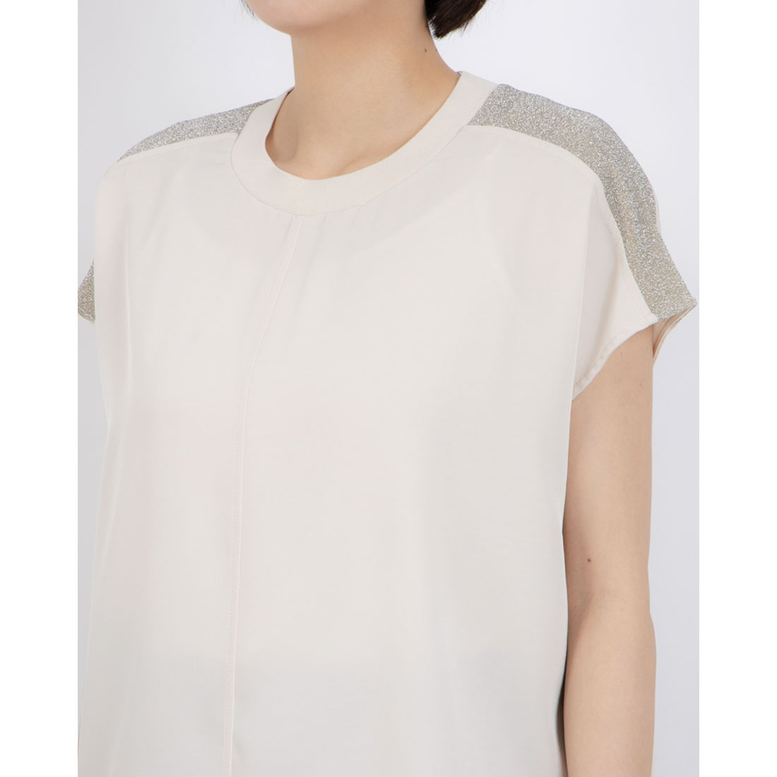tシャツ EGLANTINE ラメ使いフレンチスリーブトップス レディース セール】エグランティーヌ EGLANTINE ラメ使いフレンチスリーブ
