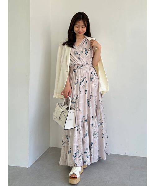新品未使用☆人気即完売 フレイアイディー カシュクールプリントワンピース ブルー FRAY I.D(フレイアイディー) / カシュクールプリントワンピース
