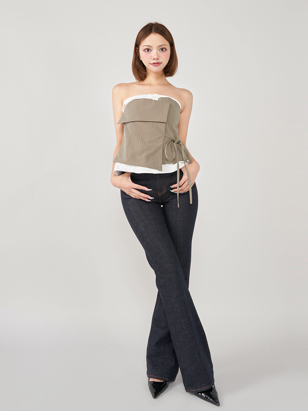 darich ラップデザインシャツベアトップ ラップデザインシャツベアトップ – Darich (ダーリッチ)