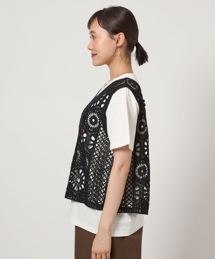 完売　新品タグつき　green label relaxing クロシェ ベスト クロシェ ベスト －ウォッシャブル－(508216661) | グリーン
