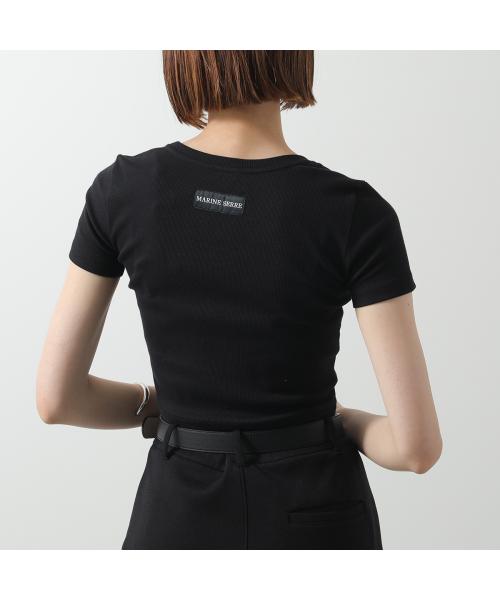 MARINE SERRE ブラック カットアウトTシャツ