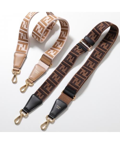 フェンディ、バッグストラップ 23FW【FENDI】ストラップ ユー ミニ シルバーレザー FFモチーフ