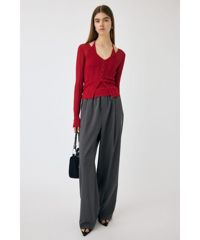 MOUSSY HALTER KNIT キャミ キャミソール レッド セットアップ対応】HALTER KNIT キャミソール（キャミソール