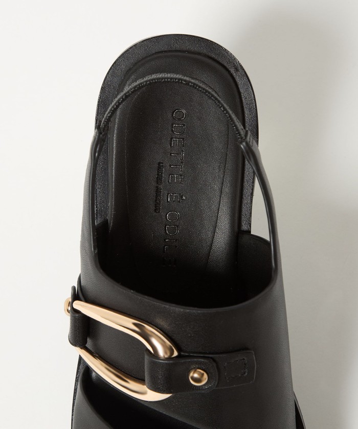 美品　オデットエオディール　バックベルト　フラット　サンダル　ブラック　22 MARW UNITED ARROWS サンダル 「MARW ARROWS＋ODETTE E ODILE