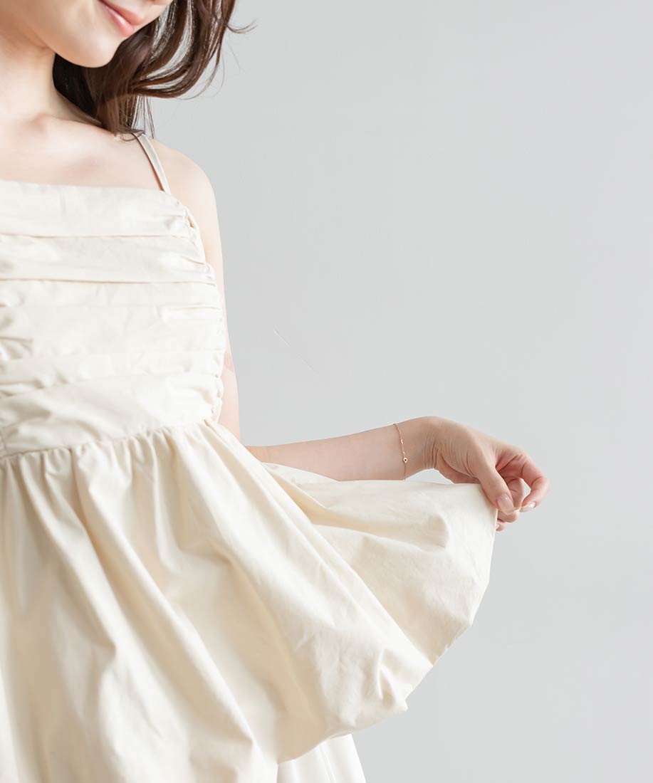 ランダ RANDA ★  ペプラムバルーンビスチェ＆サテンナロースカートセット （CREAM） セール 40%OFF】ランダ RANDA ☆ ペプラムバルーンビスチェ